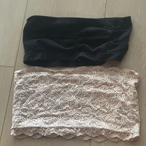 Black and nude bandeau tops
